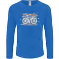 Bicycle Anatomy Funny Cyclist Cycling Funny Mens Long Sleeve T-Shirt Royal Blue