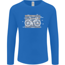 Bicycle Anatomy Funny Cyclist Cycling Funny Mens Long Sleeve T-Shirt Royal Blue