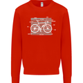 Bicycle Anatomy Funny Cyclist Cycling Funny Mens Sweatshirt Jumper Bright Red