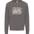 Bicycle Anatomy Funny Cyclist Cycling Funny Mens Sweatshirt Jumper Charcoal