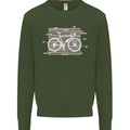 Bicycle Anatomy Funny Cyclist Cycling Funny Mens Sweatshirt Jumper Forest Green