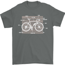 Bicycle Anatomy Funny Cyclist Cycling Funny Mens T-Shirt 100% Cotton Charcoal