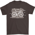 Bicycle Anatomy Funny Cyclist Cycling Funny Mens T-Shirt 100% Cotton Dark Chocolate