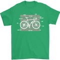 Bicycle Anatomy Funny Cyclist Cycling Funny Mens T-Shirt 100% Cotton Irish Green