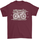 Bicycle Anatomy Funny Cyclist Cycling Funny Mens T-Shirt 100% Cotton Maroon