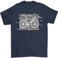 Bicycle Anatomy Funny Cyclist Cycling Funny Mens T-Shirt 100% Cotton Navy Blue