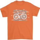 Bicycle Anatomy Funny Cyclist Cycling Funny Mens T-Shirt 100% Cotton Orange