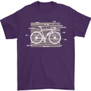 Bicycle Anatomy Funny Cyclist Cycling Funny Mens T-Shirt 100% Cotton Purple