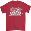 Bicycle Anatomy Funny Cyclist Cycling Funny Mens T-Shirt 100% Cotton Red