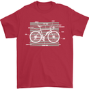 Bicycle Anatomy Funny Cyclist Cycling Funny Mens T-Shirt 100% Cotton Red