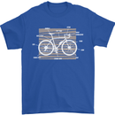 Bicycle Anatomy Funny Cyclist Cycling Funny Mens T-Shirt 100% Cotton Royal Blue