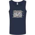 Bicycle Anatomy Funny Cyclist Cycling Funny Mens Vest Tank Top Navy Blue