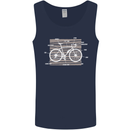 Bicycle Anatomy Funny Cyclist Cycling Funny Mens Vest Tank Top Navy Blue