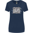 Bicycle Anatomy Funny Cyclist Cycling Funny Womens Wider Cut T-Shirt Navy Blue