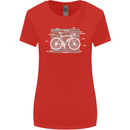 Bicycle Anatomy Funny Cyclist Cycling Funny Womens Wider Cut T-Shirt Red