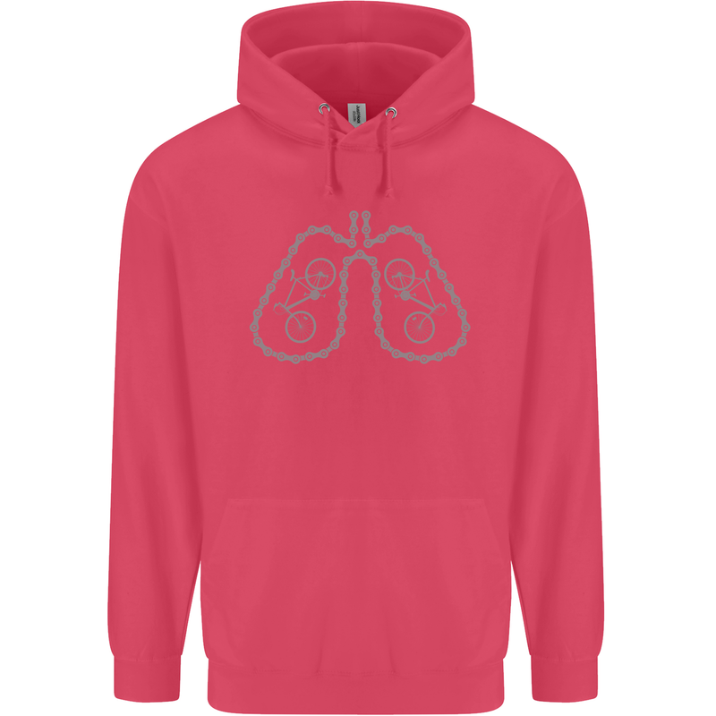 Bicycle Lungs Cyclist Funny Cycling Bike Childrens Kids Hoodie Heliconia