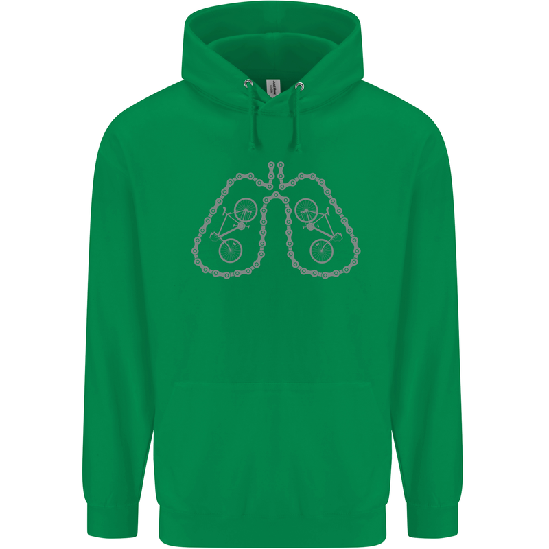 Bicycle Lungs Cyclist Funny Cycling Bike Childrens Kids Hoodie Irish Green