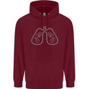 Bicycle Lungs Cyclist Funny Cycling Bike Childrens Kids Hoodie Maroon