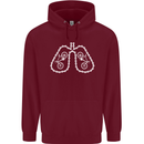 Bicycle Lungs Cyclist Funny Cycling Bike Childrens Kids Hoodie Maroon
