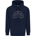 Bicycle Lungs Cyclist Funny Cycling Bike Childrens Kids Hoodie Navy Blue