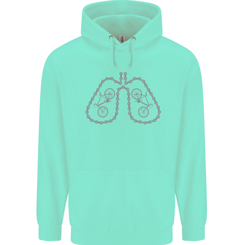 Bicycle Lungs Cyclist Funny Cycling Bike Childrens Kids Hoodie Peppermint
