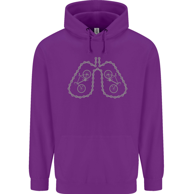 Bicycle Lungs Cyclist Funny Cycling Bike Childrens Kids Hoodie Purple