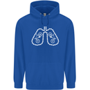 Bicycle Lungs Cyclist Funny Cycling Bike Childrens Kids Hoodie Royal Blue