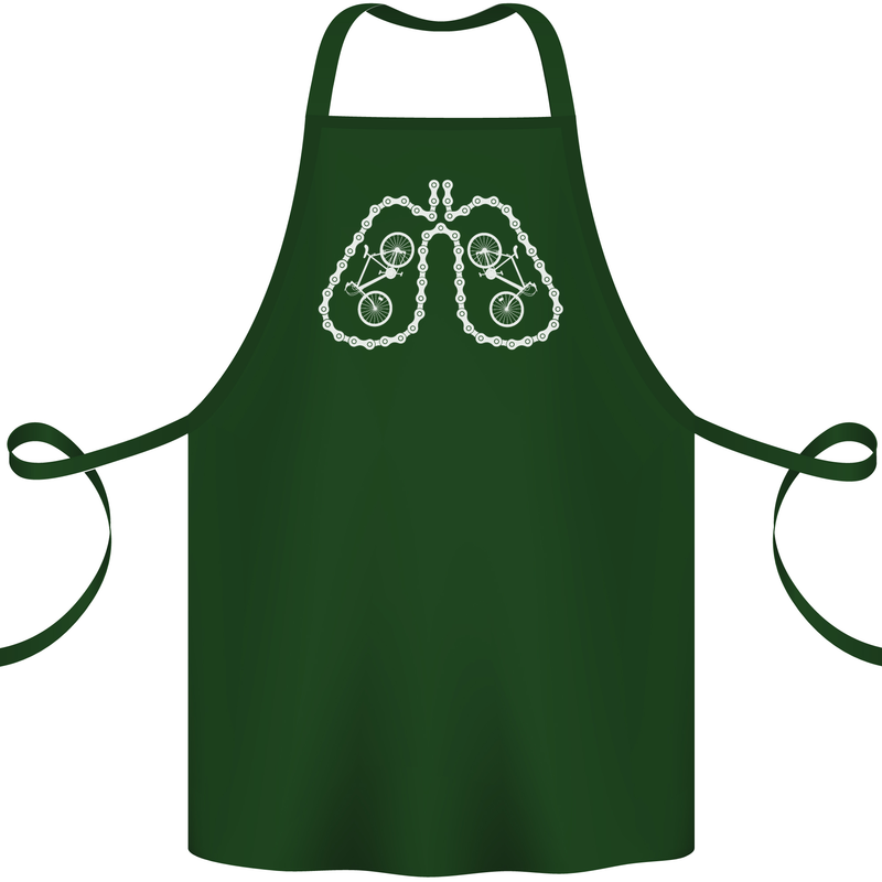 Bicycle Lungs Cyclist Funny Cycling Bike Cotton Apron 100% Organic Forest Green