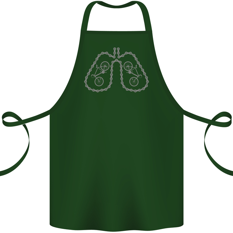 Bicycle Lungs Cyclist Funny Cycling Bike Cotton Apron 100% Organic Forest Green