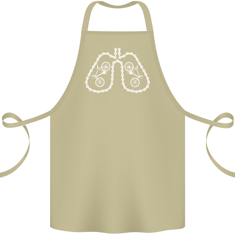 Bicycle Lungs Cyclist Funny Cycling Bike Cotton Apron 100% Organic Khaki