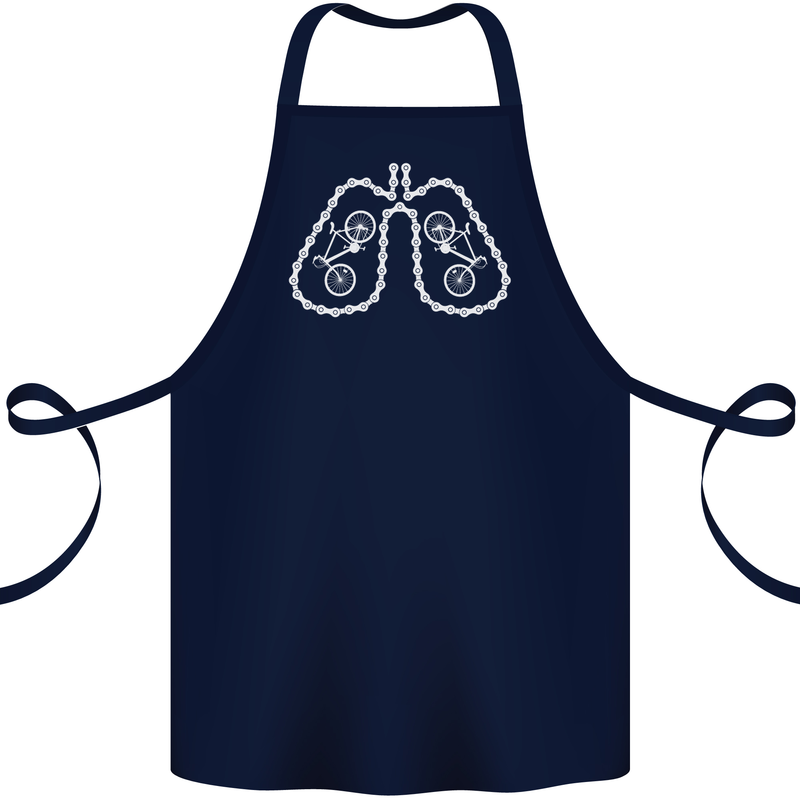 Bicycle Lungs Cyclist Funny Cycling Bike Cotton Apron 100% Organic Navy Blue