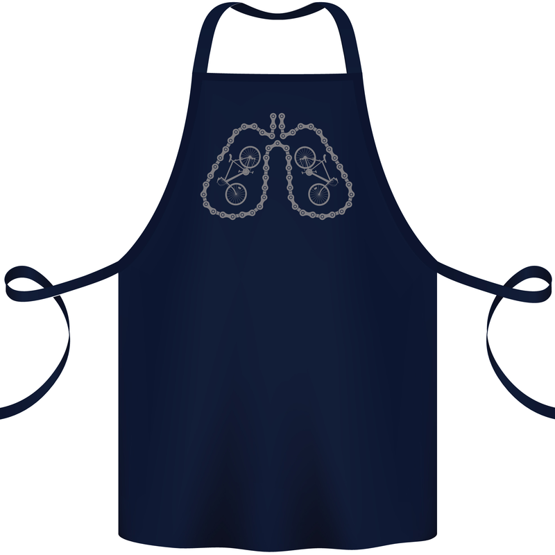 Bicycle Lungs Cyclist Funny Cycling Bike Cotton Apron 100% Organic Navy Blue