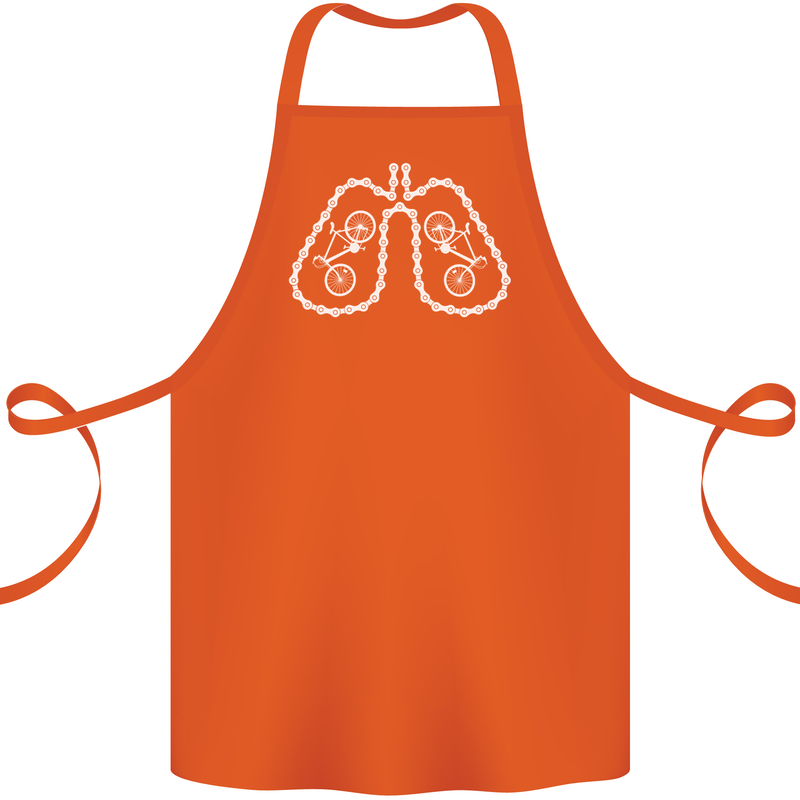Bicycle Lungs Cyclist Funny Cycling Bike Cotton Apron 100% Organic Orange