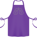 Bicycle Lungs Cyclist Funny Cycling Bike Cotton Apron 100% Organic Purple