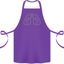 Bicycle Lungs Cyclist Funny Cycling Bike Cotton Apron 100% Organic Purple