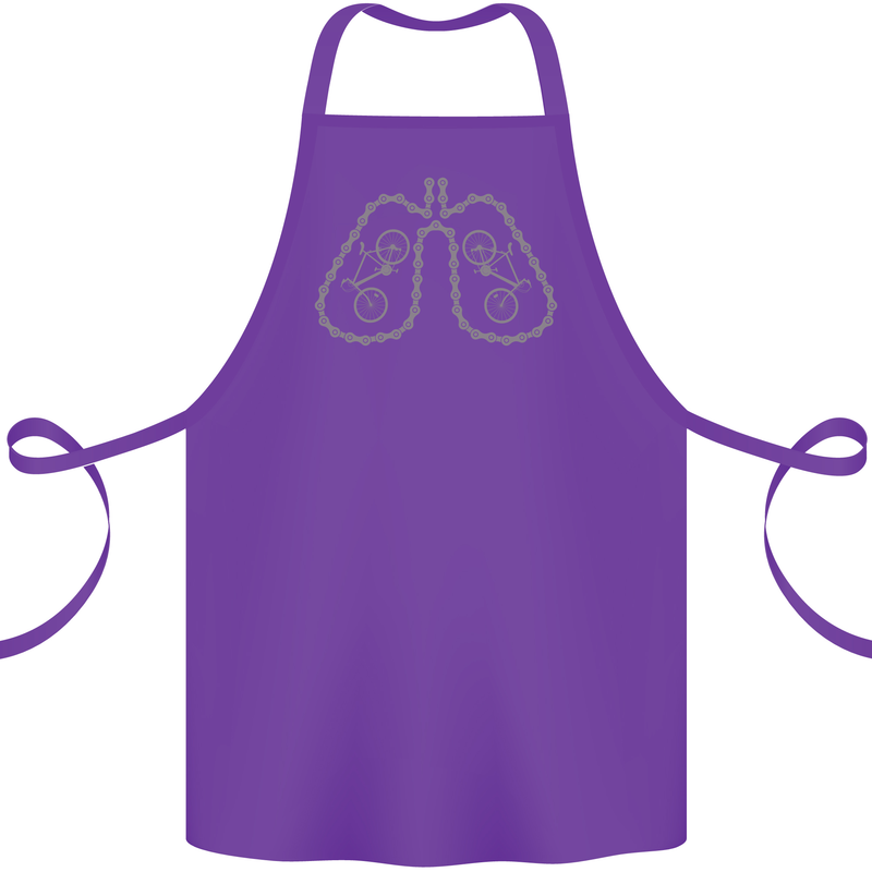 Bicycle Lungs Cyclist Funny Cycling Bike Cotton Apron 100% Organic Purple