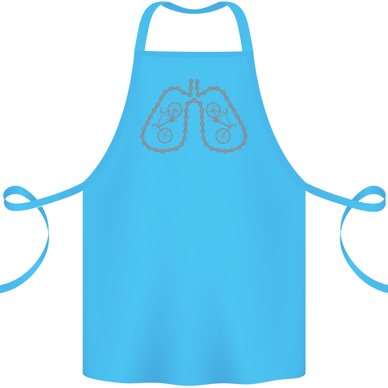 Bicycle Lungs Cyclist Funny Cycling Bike Cotton Apron 100% Organic Turquoise
