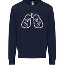 Bicycle Lungs Cyclist Funny Cycling Bike Kids Sweatshirt Jumper Navy Blue