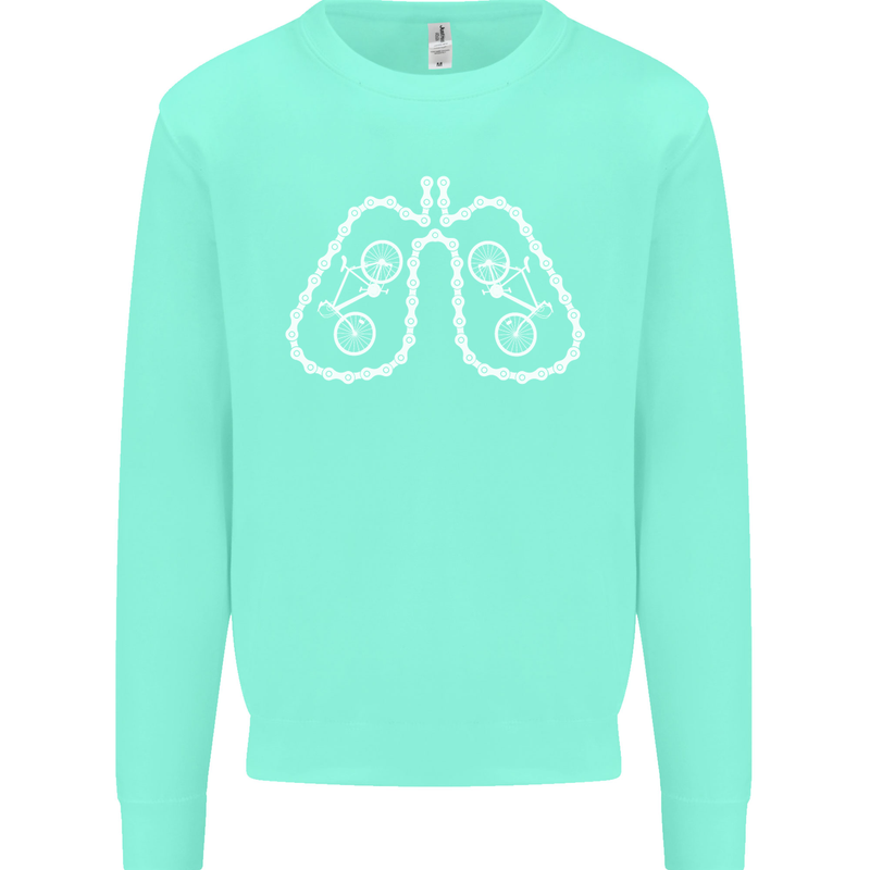 Bicycle Lungs Cyclist Funny Cycling Bike Kids Sweatshirt Jumper Peppermint