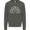 Bicycle Lungs Cyclist Funny Cycling Bike Kids Sweatshirt Jumper Storm Grey