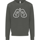 Bicycle Lungs Cyclist Funny Cycling Bike Kids Sweatshirt Jumper Storm Grey