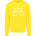 Bicycle Lungs Cyclist Funny Cycling Bike Kids Sweatshirt Jumper Yellow