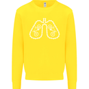 Bicycle Lungs Cyclist Funny Cycling Bike Kids Sweatshirt Jumper Yellow