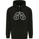 Bicycle Lungs Cyclist Funny Cycling Bike Mens 80% Cotton Hoodie Black