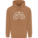Bicycle Lungs Cyclist Funny Cycling Bike Mens 80% Cotton Hoodie Caramel Latte
