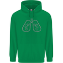 Bicycle Lungs Cyclist Funny Cycling Bike Mens 80% Cotton Hoodie Irish Green