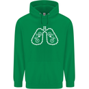 Bicycle Lungs Cyclist Funny Cycling Bike Mens 80% Cotton Hoodie Irish Green