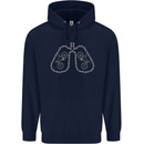 Bicycle Lungs Cyclist Funny Cycling Bike Mens 80% Cotton Hoodie Navy Blue