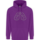 Bicycle Lungs Cyclist Funny Cycling Bike Mens 80% Cotton Hoodie Purple