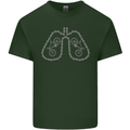 Bicycle Lungs Cyclist Funny Cycling Bike Mens Cotton T-Shirt Tee Top Forest Green